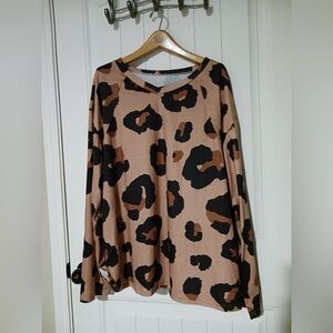 EUC leopard print longsleeve shirt